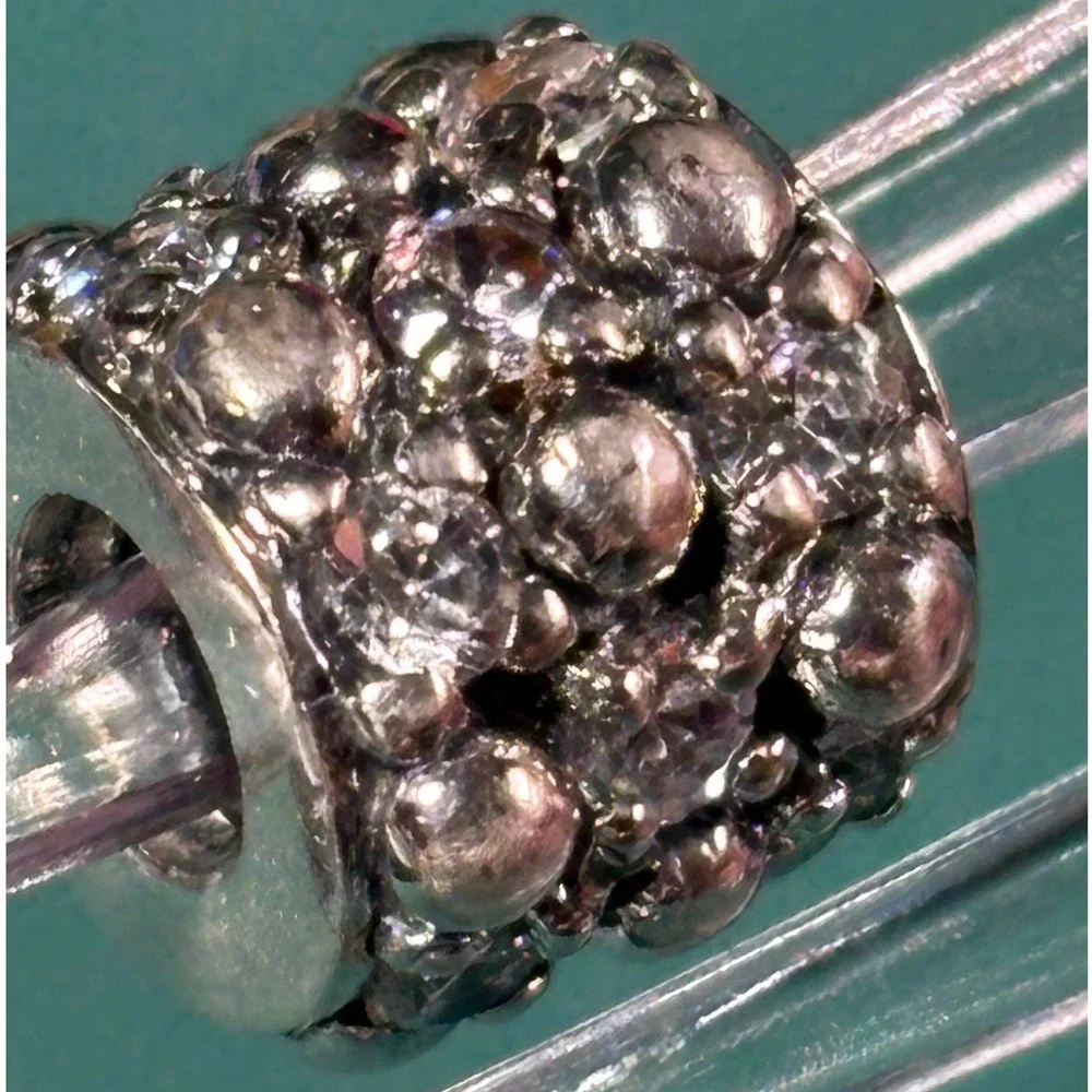 Chamilia Sterling Silver 925 Clear Pave Bubble Bead‎ Charm